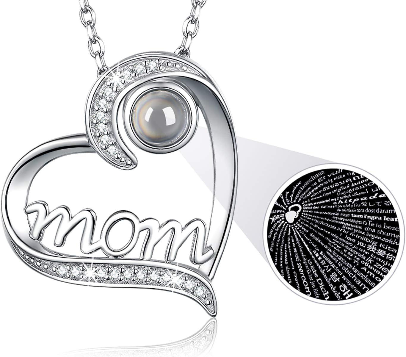 Birthday Gifts for Women 925 Sterling Silver Mom Necklace for Mom Wife August Birthstones Necklace Peridot Blue Sapphire and More Stones Jewelry for Her