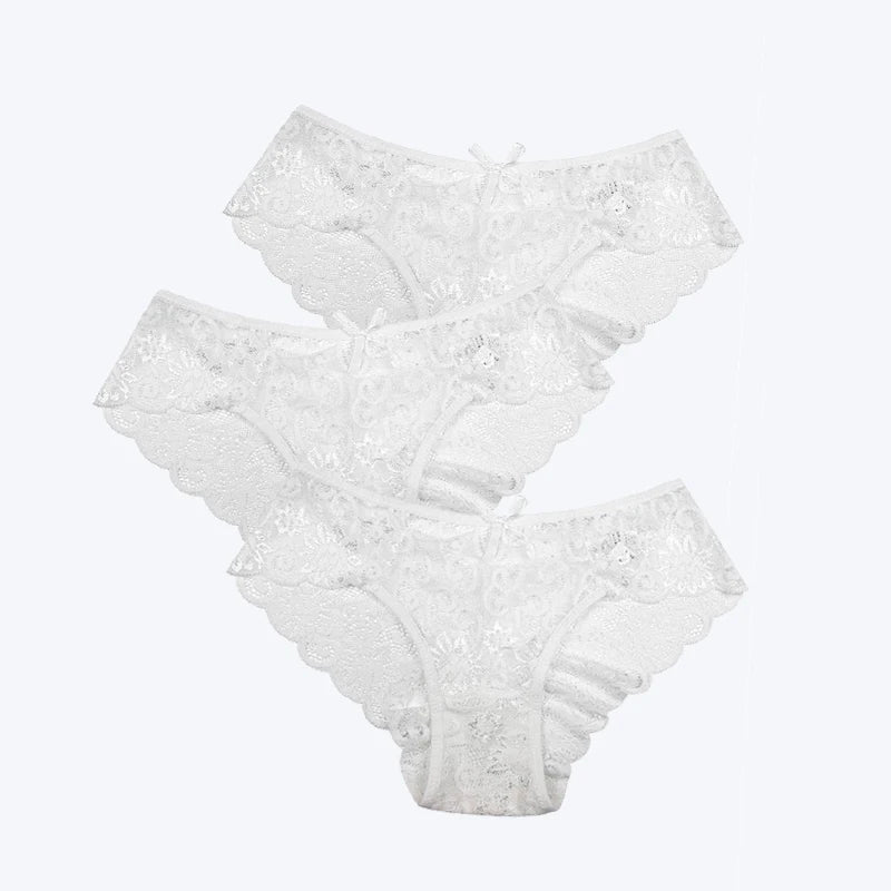 3Pcs/Pack! Sexy Women Lace Panties Underwear Lace Briefs S M L XL Women Underwear