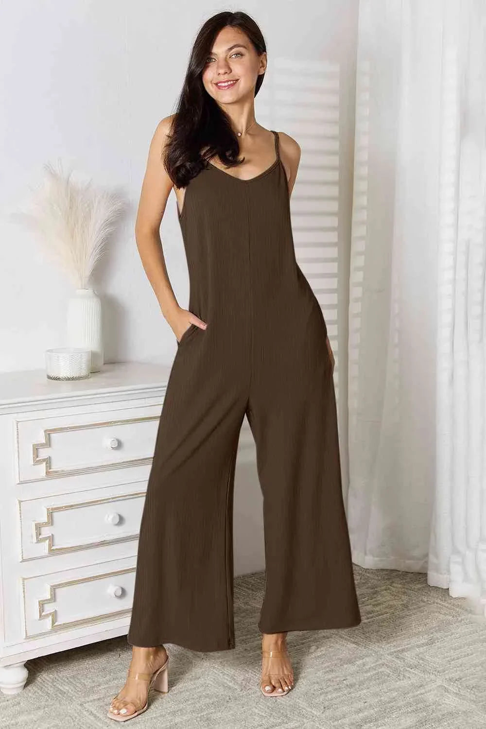 Chic V-Neck Spaghetti Strap Jumpsuit - Perfect Fit for Every Body - Alrickas’ UNIQUE BOUTIQUE