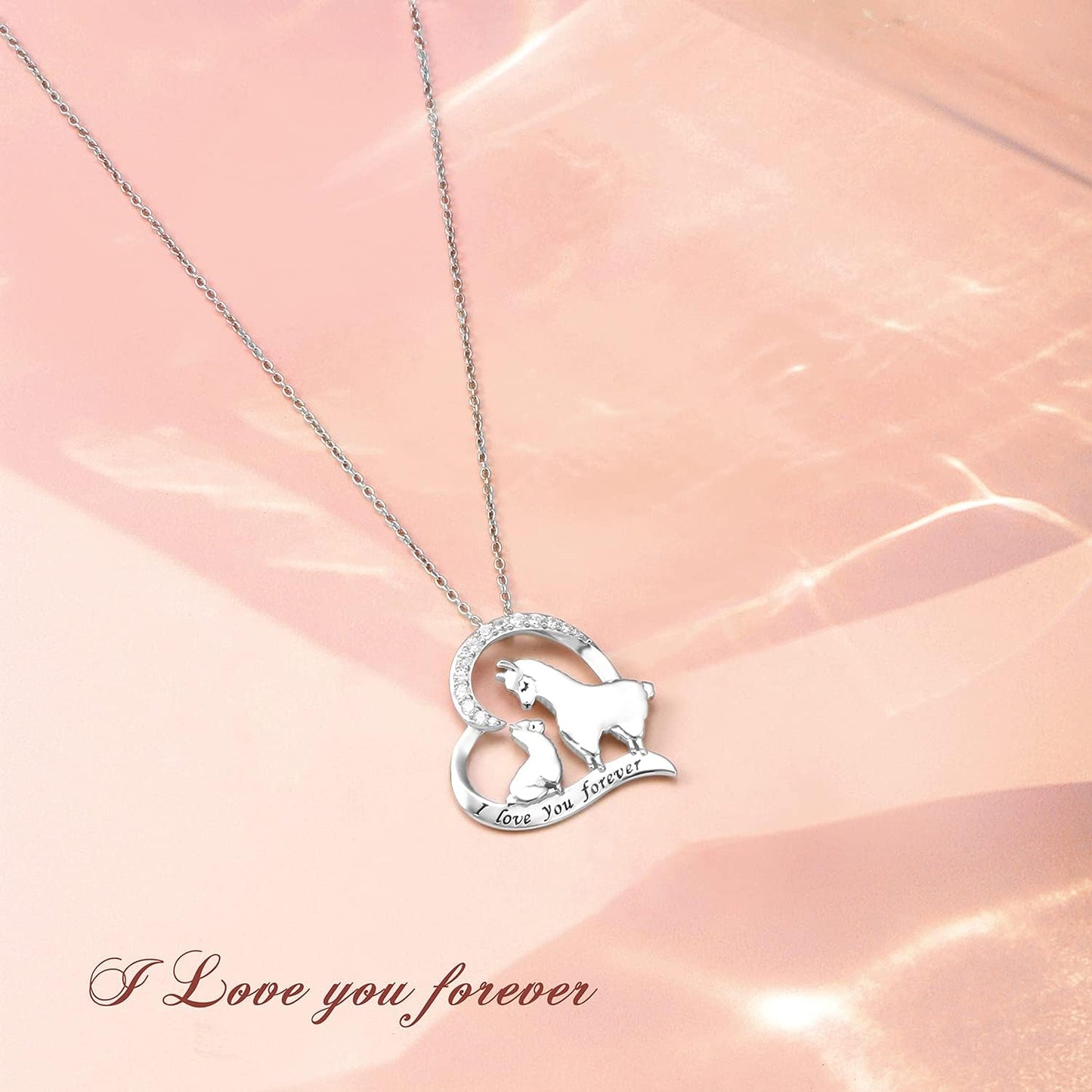 Animal Necklaces for Women Girls 925 Sterling Silver Frog/Ladybug/Guinea Pig/Camel/Giraffe/Cat/Mushroom/Dove Pendant Necklace Christmas Jewelry Birthday Gifts