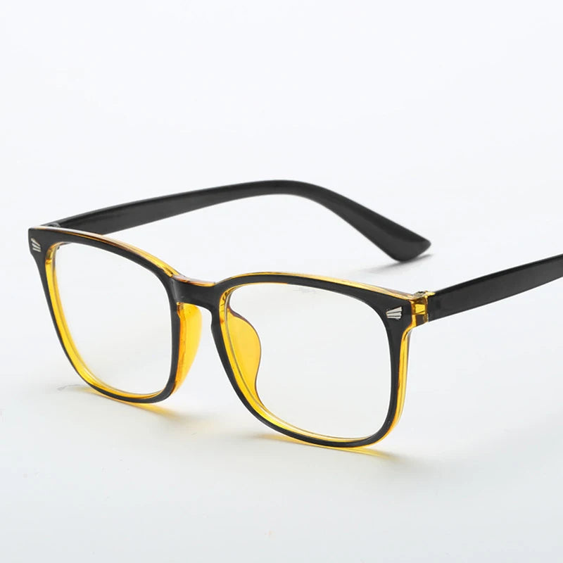 Fashion Unisex anti Blue Light Square Plain Glasses Full Frame Glasses for Men and Women Radiation Protection Optical Glasses