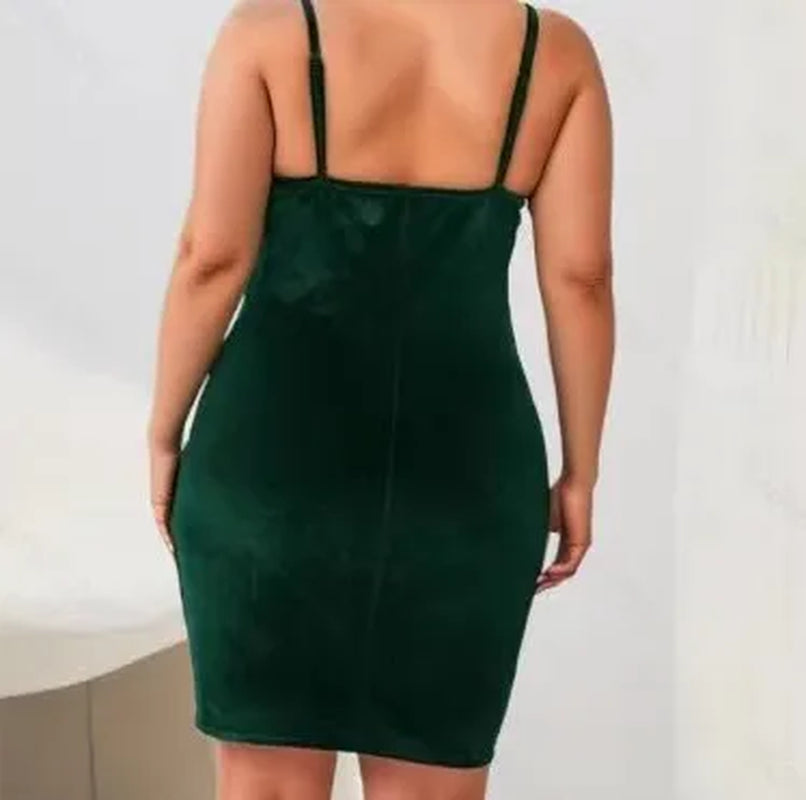 Effortlessly Stylish Chic Plus Size Ruched Cami Dress - Casual Sleeveless Cowl Neck - Alrickas’ UNIQUE BOUTIQUE