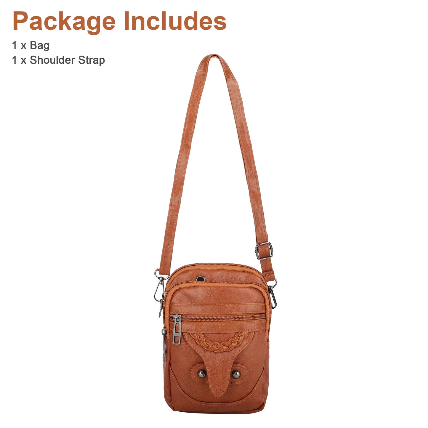 Small Cell Phone Purse, PU Leather Crossbody Phone Bag with Adjustable Strap