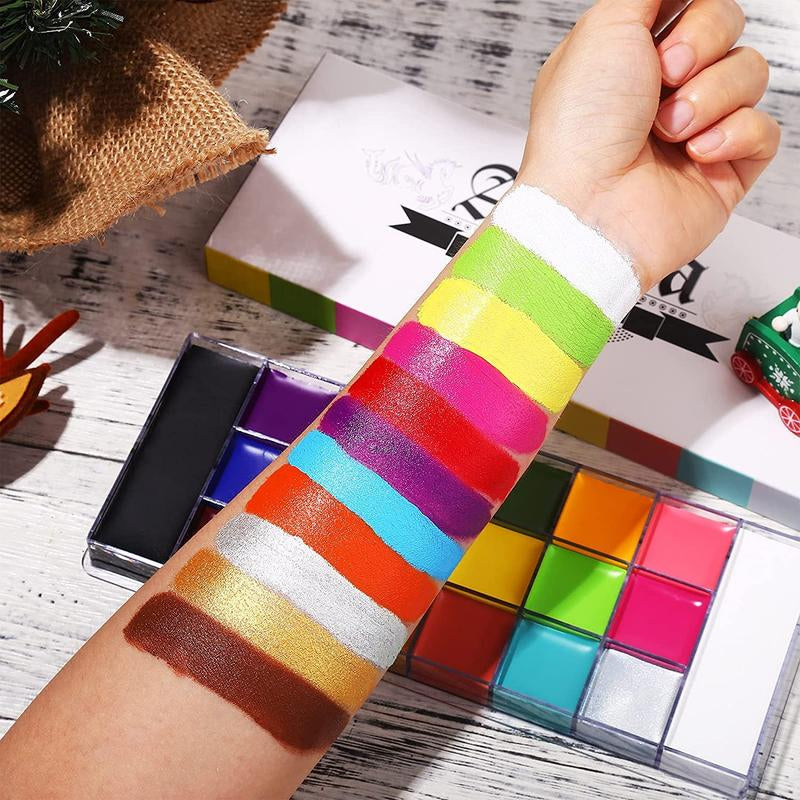 UCANBE Athena Professional Non-Toxic Face and Body Oil Paint Palette - Perfect for Halloween, Special Effects, and Party Makeup for All Ages! - Alrickas’ UNIQUE BOUTIQUE