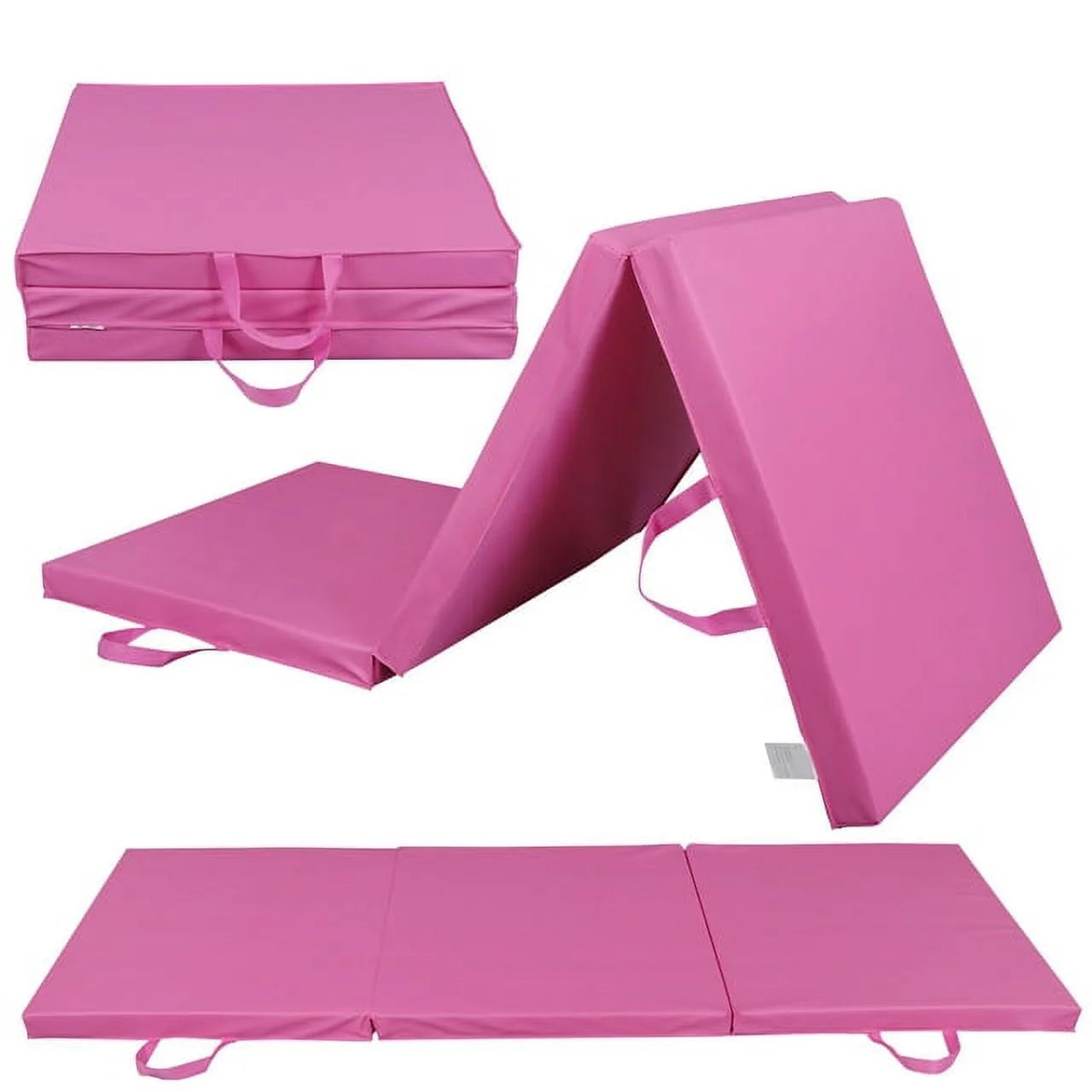 Premium 6ft x 2ft Tri-Fold Pink Yoga Mat - Perfect for Gymnastics, Aerobics, and Stretching! - Alrickas’ UNIQUE BOUTIQUE