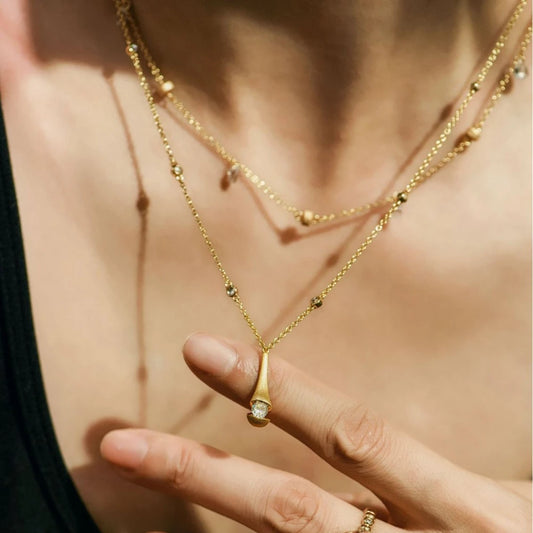 Stunning Vintage 18K Gold Plated 925 Sterling Silver Lab Sapphire Pendant Necklace - Perfect Anniversary Gift! - Alrickas’ UNIQUE BOUTIQUE