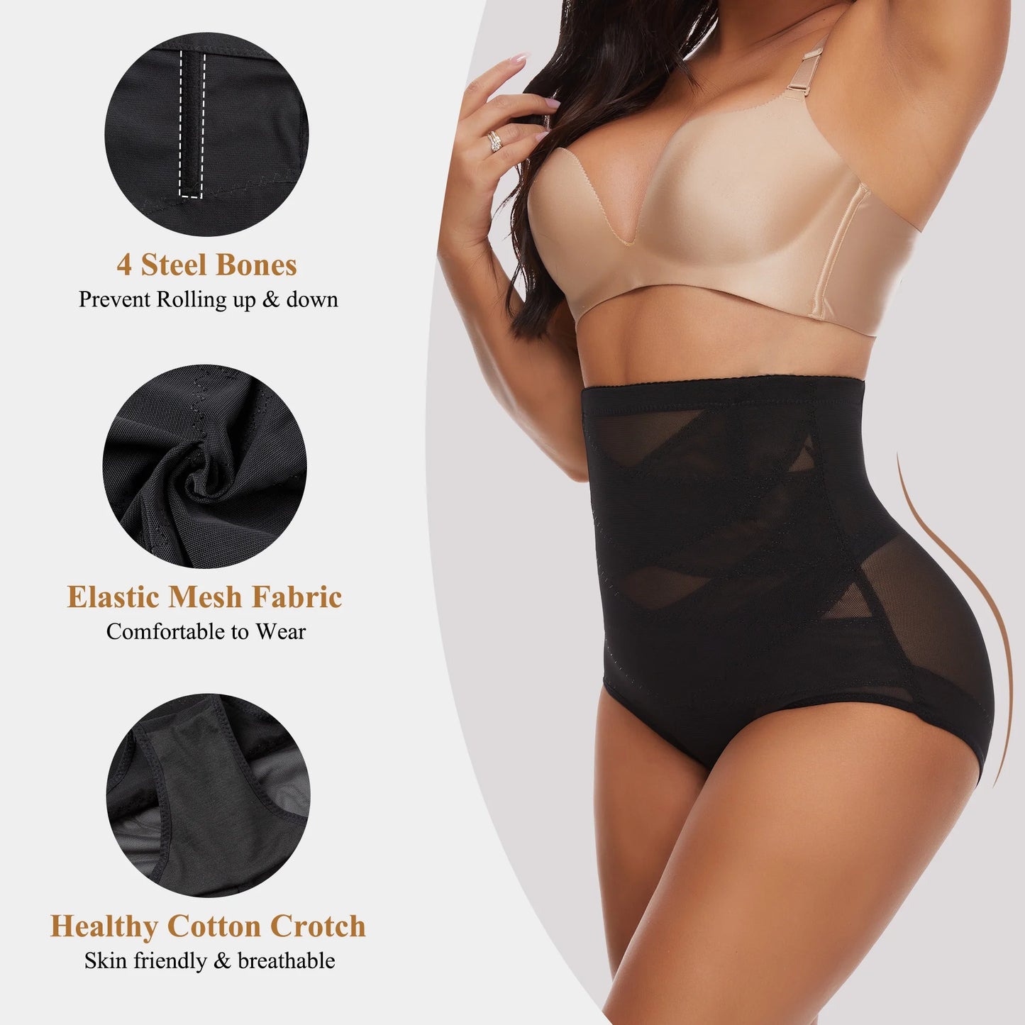 Tummy Control Shapewear Panties for Women High Waisted Body Shaper Slimming Shapewear Underwear Girdle Panty