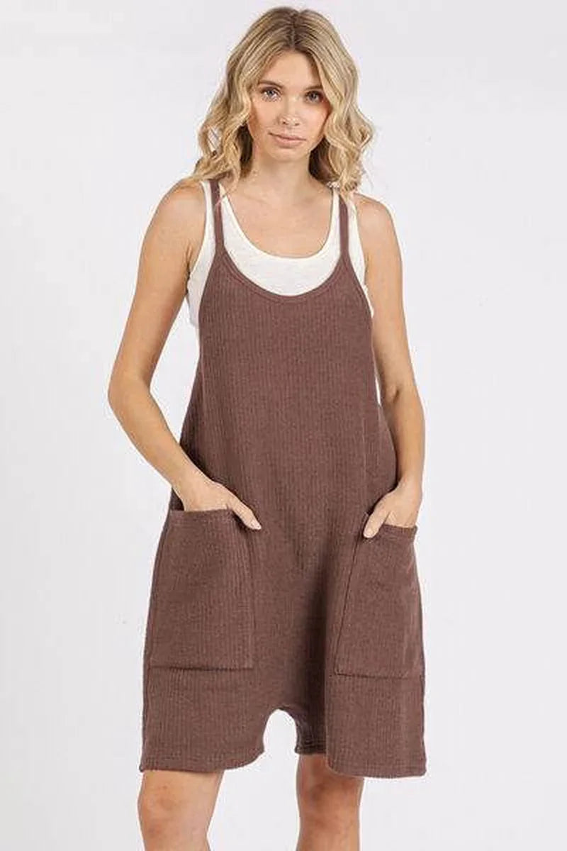 Chic Mittoshop Scoop Neck Spaghetti Strap Overalls with Convenient Pockets - Alrickas’ UNIQUE BOUTIQUE