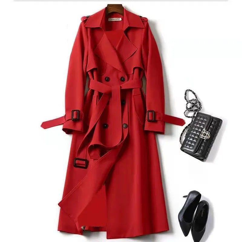 Women'S Trench Coats Winter Long Shirt Dress Women Brown Windbreak Coat Korean plus Large Size Casual Outerwear Thickening Fashion