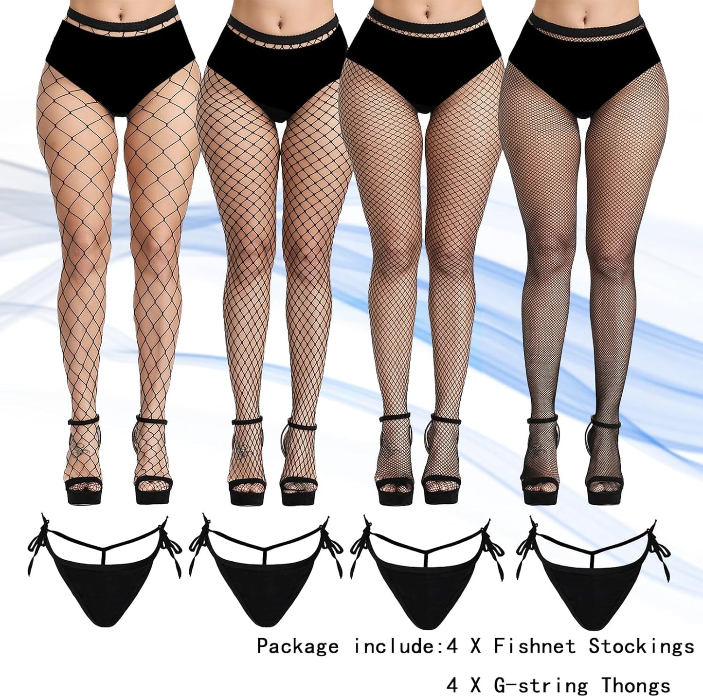 plus Size Fishnet Stockings, Fishnet Tights Thigh High Stockings Pantyhose for Women