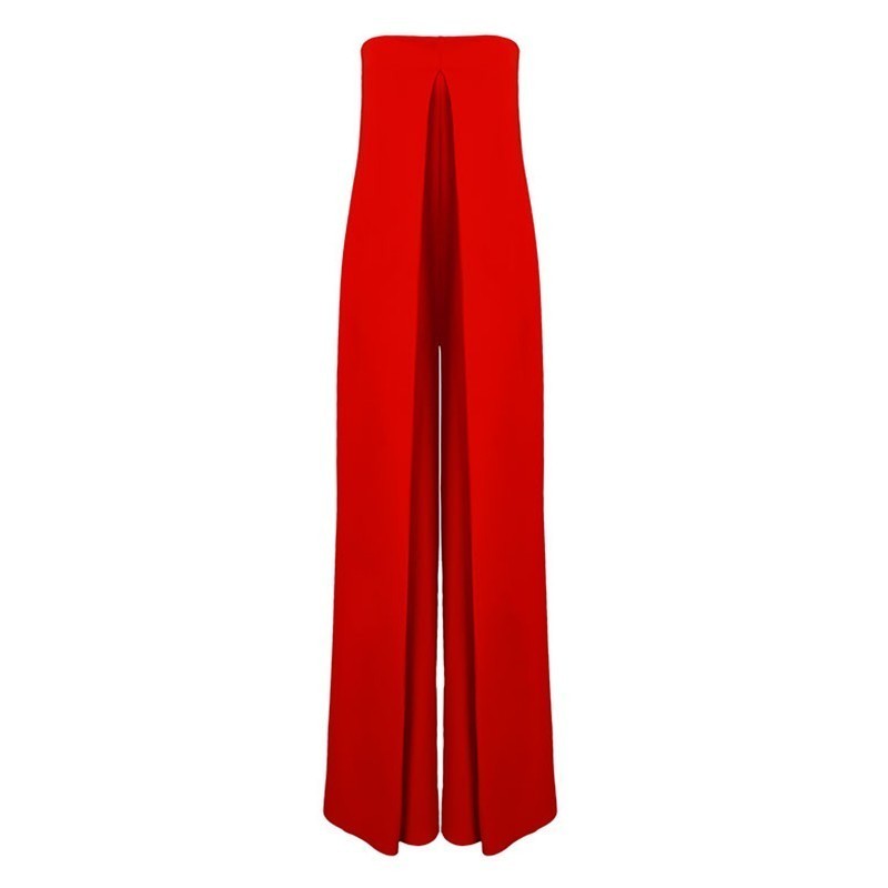 One-piece flat shoulder jumpsuit