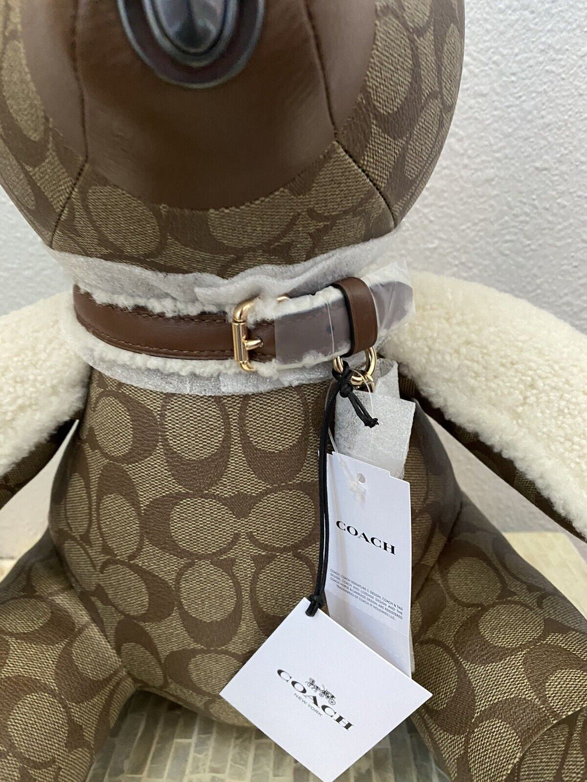 Coach Bear Doll in Signature Canvas Pebble -Smooth Leather and Shearling 75528 - Alrickas’ UNIQUE BOUTIQUE