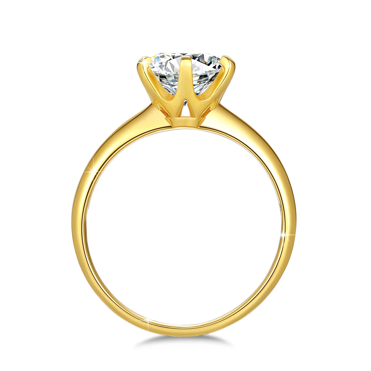 High Quality 100% Pure 18K Gold Moissanite Ring Certified 1Ct round Luxury Brands Engagement K Gold Jewelry for Women Wholesale