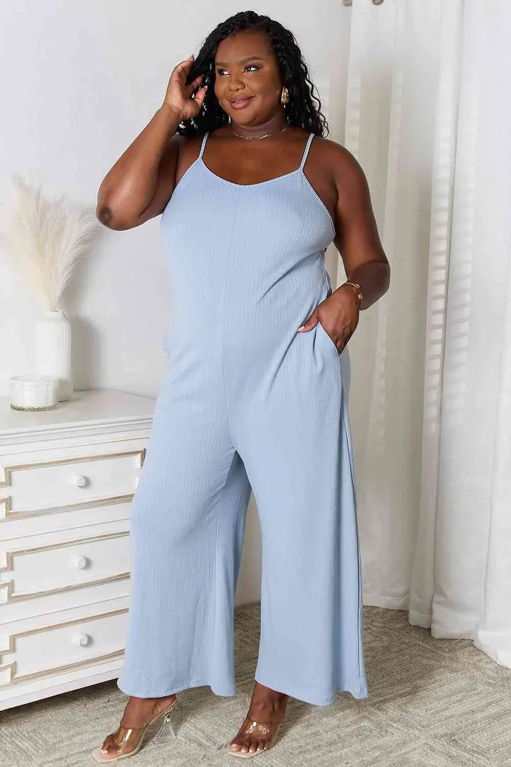 Chic V-Neck Spaghetti Strap Jumpsuit - Perfect Fit for Every Body - Alrickas’ UNIQUE BOUTIQUE
