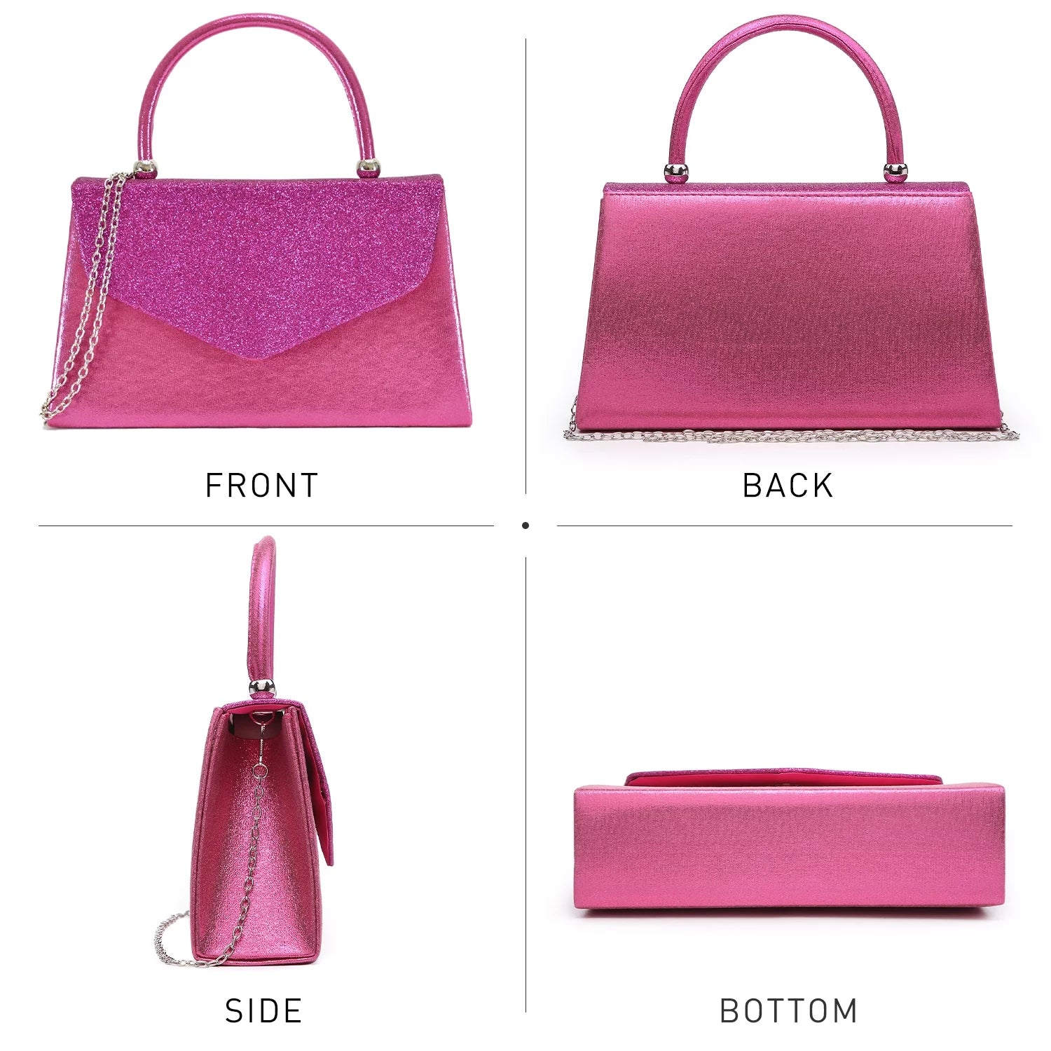 Elegant Frosted Glitter Evening Clutch - Perfect for Weddings, Parties, and Prom - Alrickas’ UNIQUE BOUTIQUE