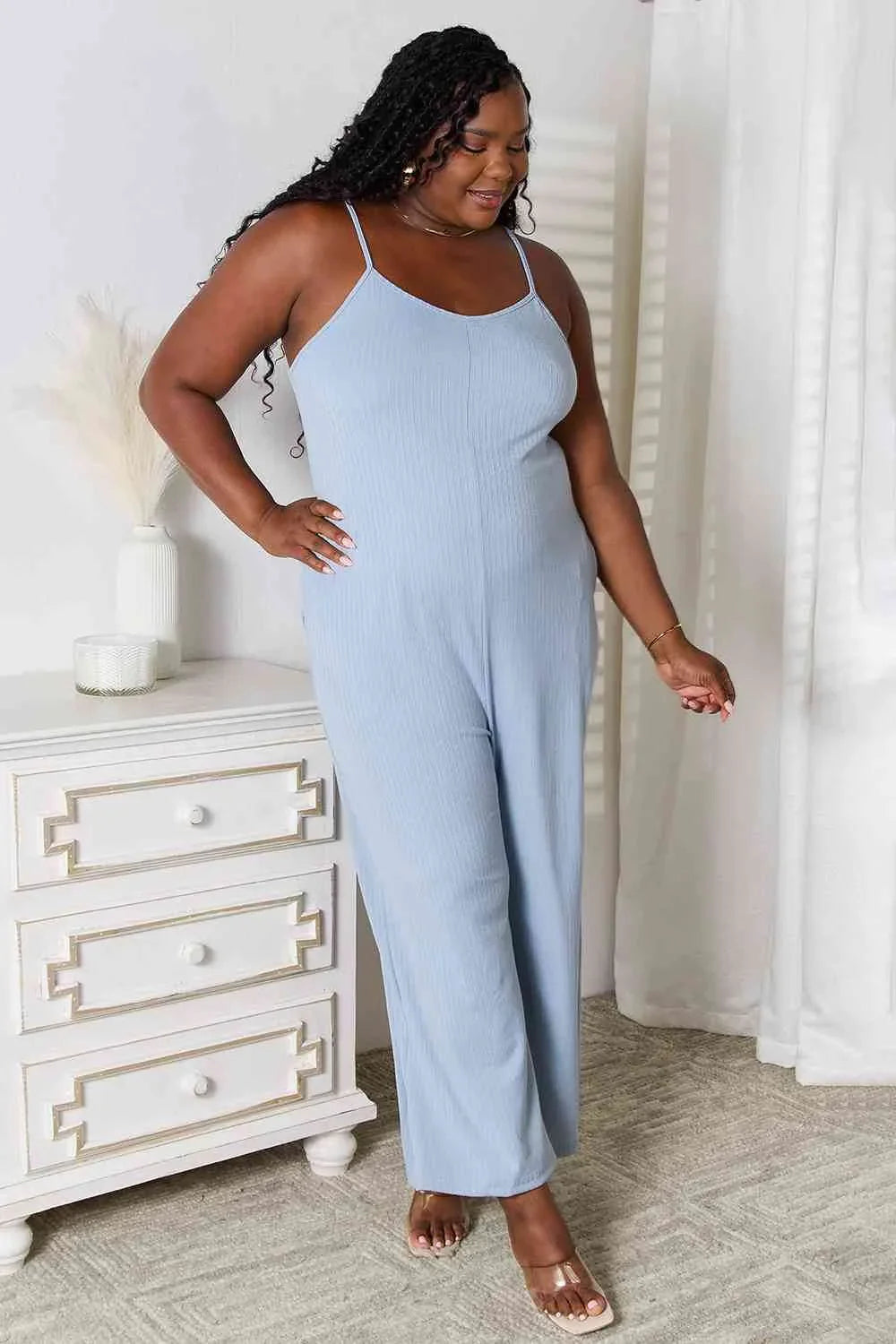 Chic V-Neck Spaghetti Strap Jumpsuit - Perfect Fit for Every Body - Alrickas’ UNIQUE BOUTIQUE