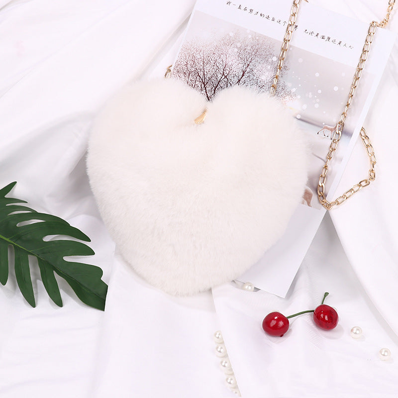 Love Bags for Women Plush Chain Shoulder Bags Valentine'S Day Party Bag