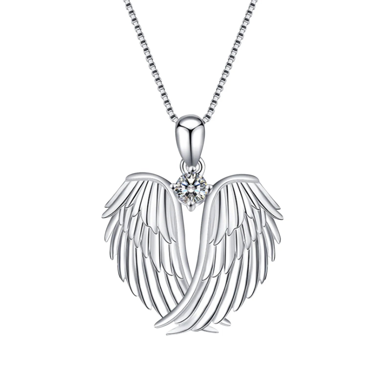 Stunning 925 Silver Angel Wings Necklace with Birthstone - Perfect Jewelry Gift for Women on Clearance! - Alrickas’ UNIQUE BOUTIQUE