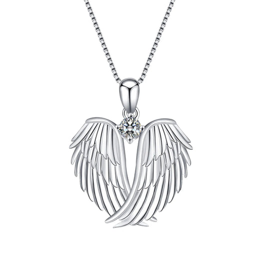 Stunning 925 Silver Angel Wings Necklace with Birthstone - Perfect Jewelry Gift for Women on Clearance! - Alrickas’ UNIQUE BOUTIQUE