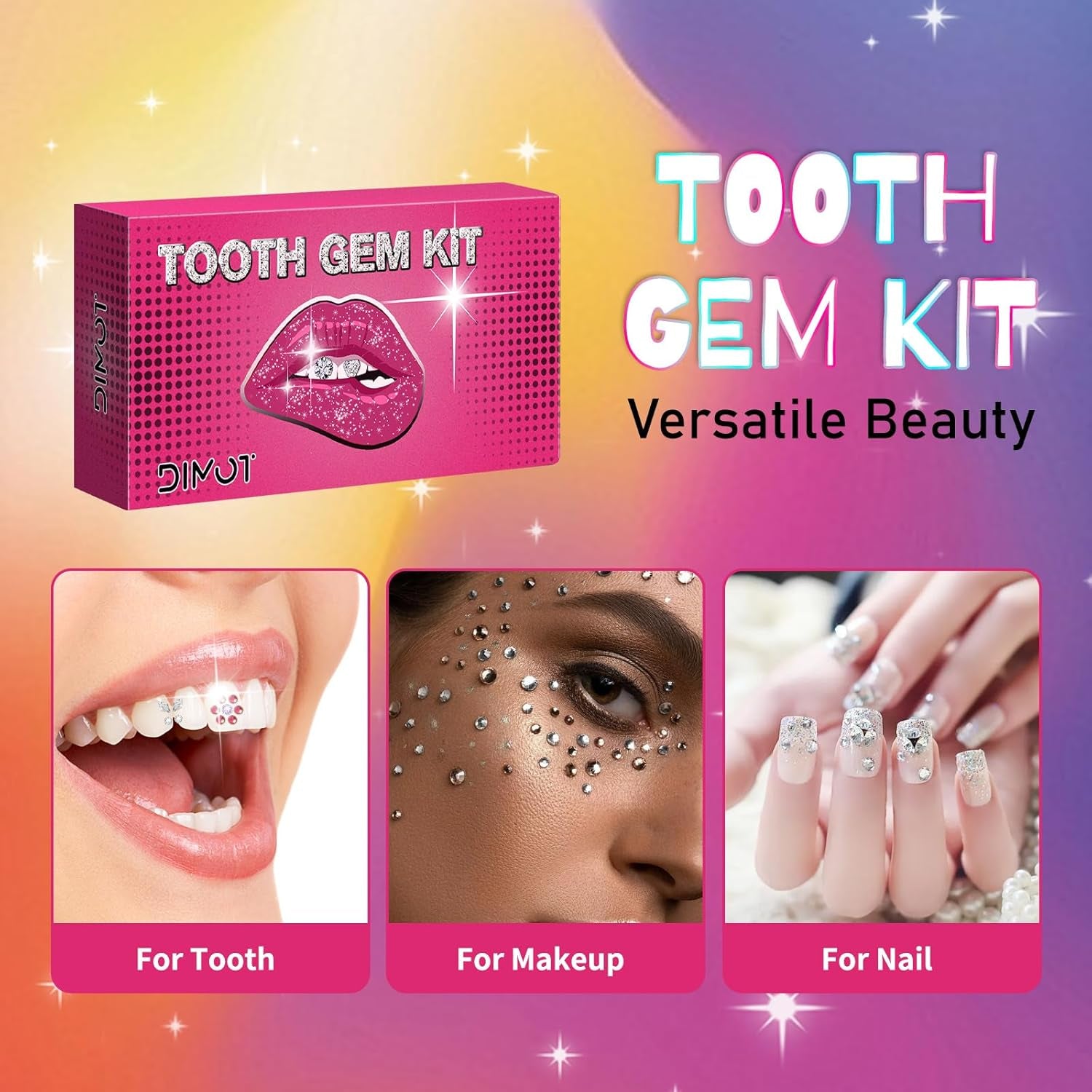 Ultimate Tooth Gems Kit with LED Light - 139 DIY Tooth Jewelry Gems for Men & Women - 2024 Edition - Alrickas’ UNIQUE BOUTIQUE