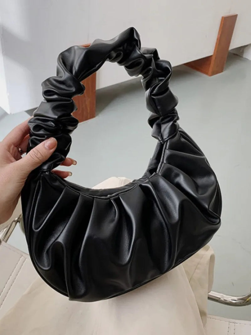 Chic Pleated PU Cloud Handle Bags for Women - Stylish Dumpling Shoulder & Armpit Handbags for Shopping and Leisure - Alrickas’ UNIQUE BOUTIQUE
