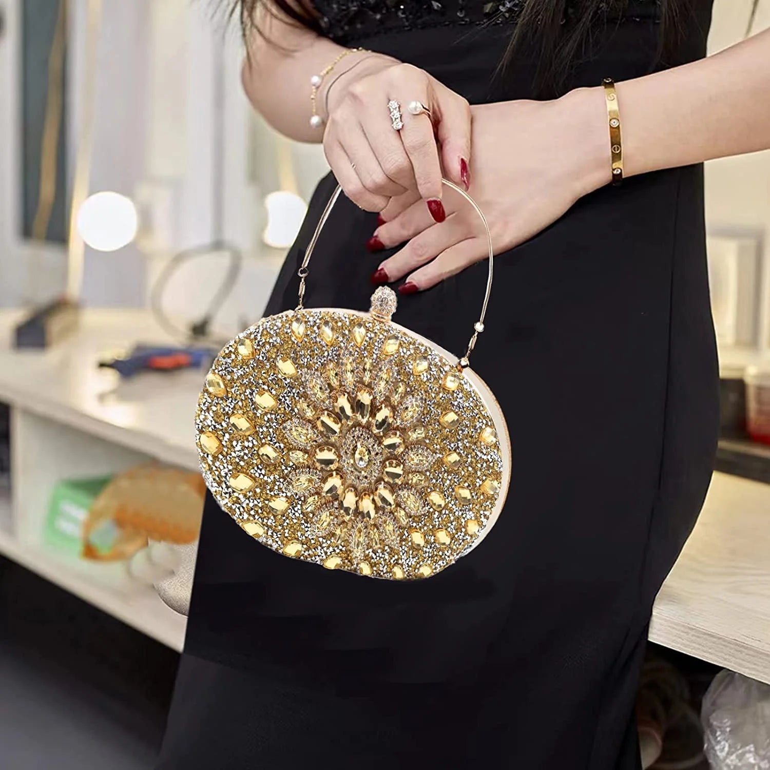 Sparkling Rhinestone Evening Clutch Bag - Perfect for Weddings, Proms, and Cocktail Parties! - Alrickas’ UNIQUE BOUTIQUE