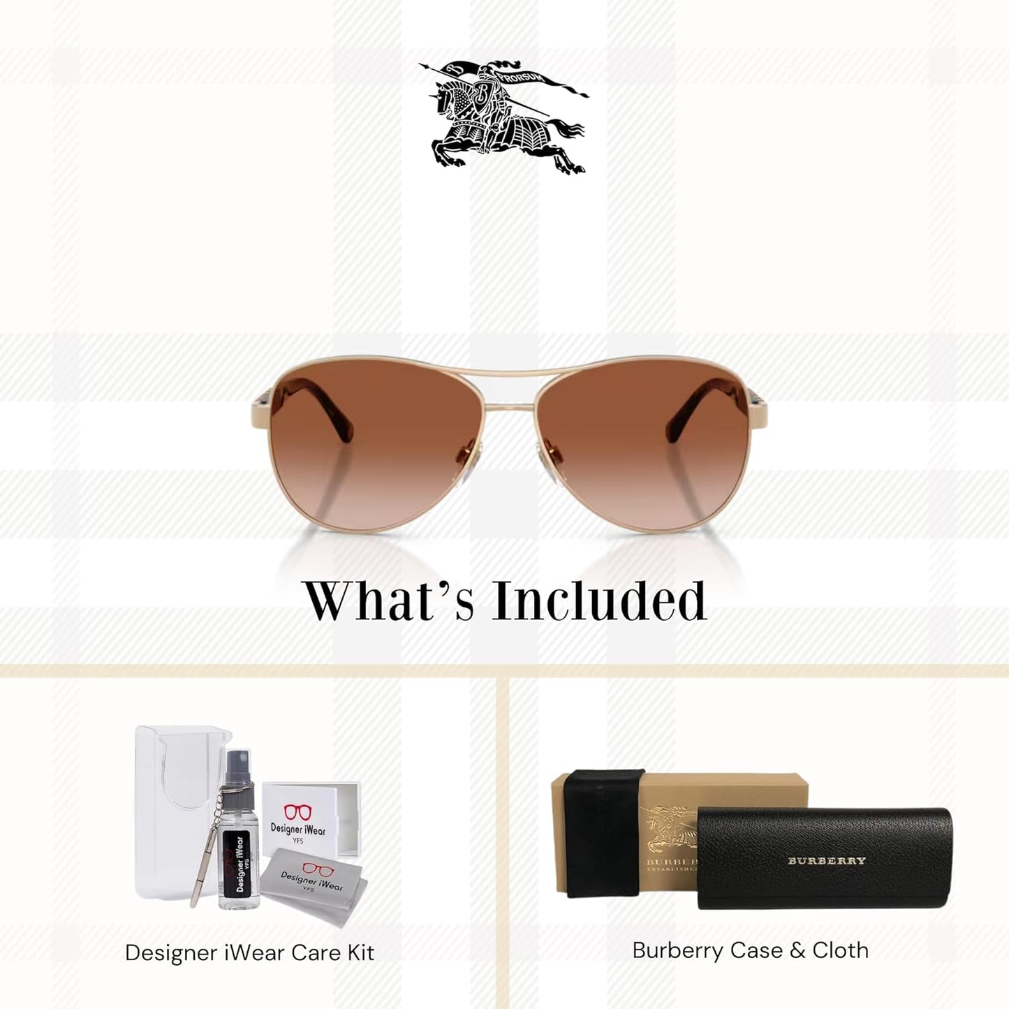 BE3080 Aviator Sunglasses for Women+ BUNDLE with Designer Iwear Eyewear Kit