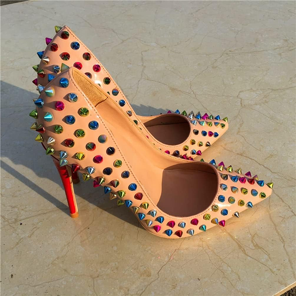 Women Sexy Heels Pumps Studded Rivet Party Wedding Shoes