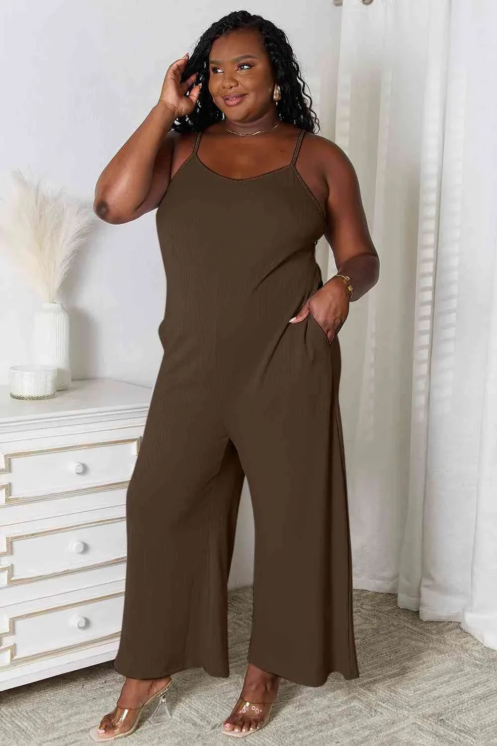 Chic V-Neck Spaghetti Strap Jumpsuit - Perfect Fit for Every Body - Alrickas’ UNIQUE BOUTIQUE