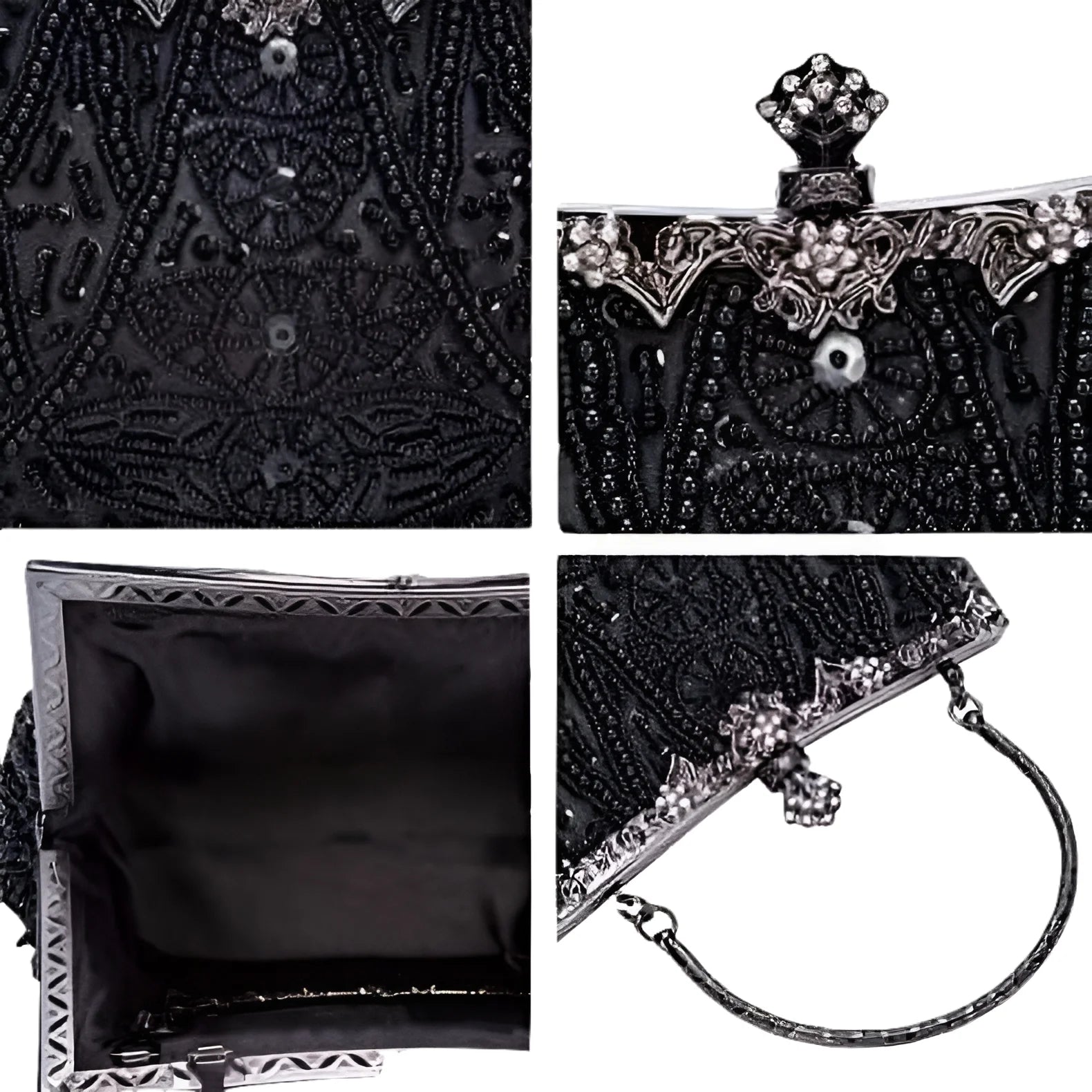 Elegant 1920s Vintage Beaded Evening Clutch - Perfect for Weddings and Formal Events - Alrickas’ UNIQUE BOUTIQUE