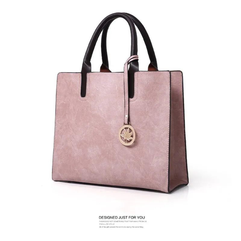 Women'S Handbag 3-Piece Set Women'S Shoulder Bag Fashion Purse Vintage Leather Bag Large Capacity Handbag Inclined Shoulder Bag