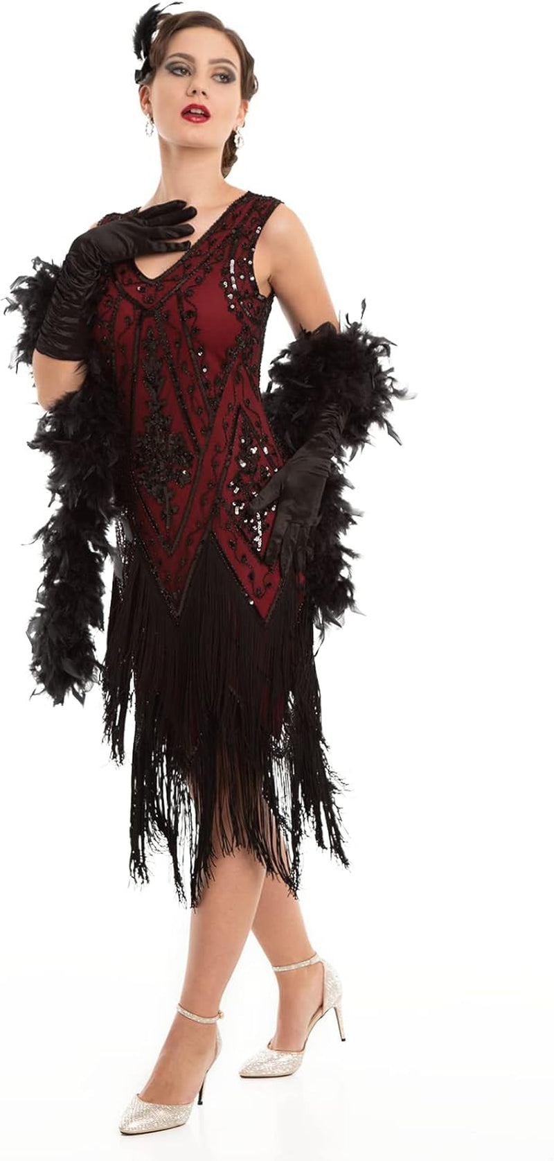Glamorous 1920s Flapper Dress - Vintage Swing Fringed Gatsby Style for Roaring 20s Parties - Alrickas’ UNIQUE BOUTIQUE