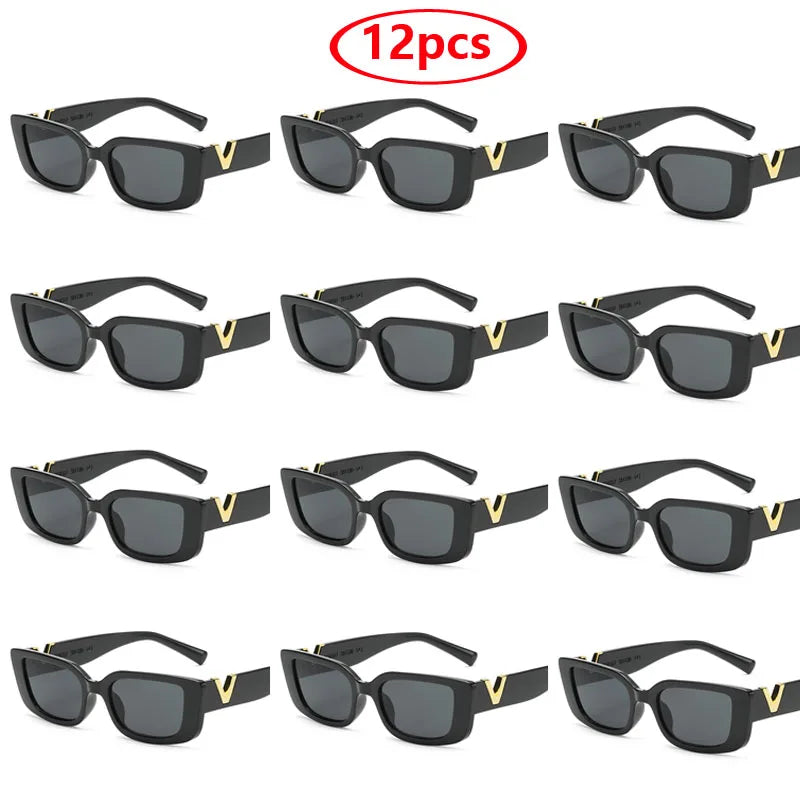 Fashion Rectangle Sunglasses Women Luxury Brand Vintage Small Frame Sun Glasses Ladies Classic Black Square Eyeglasses Oculos