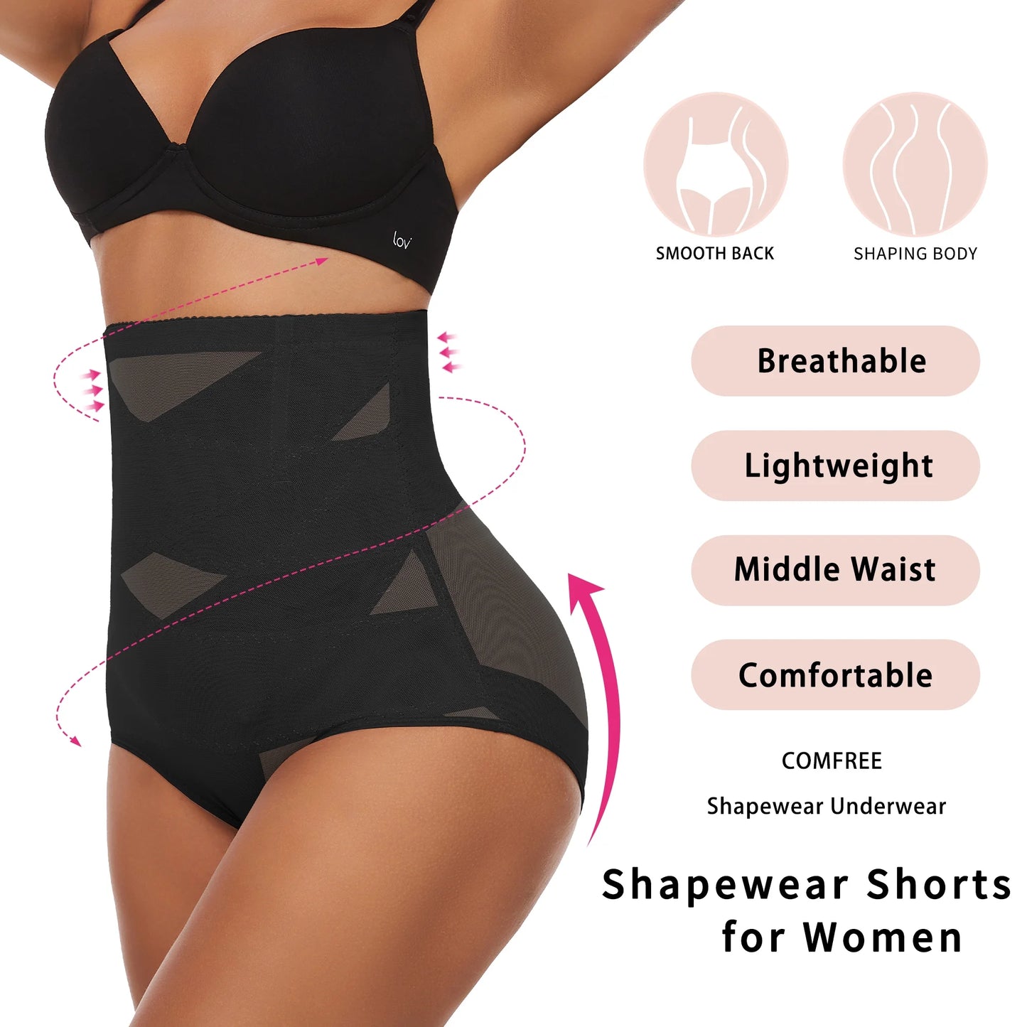 Tummy Control Shapewear Panties for Women High Waisted Body Shaper Slimming Shapewear Underwear Girdle Panty