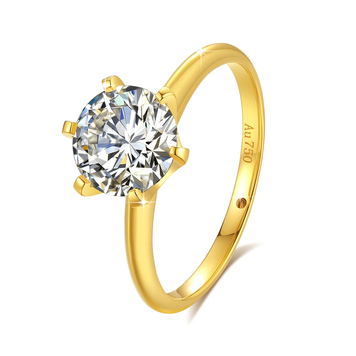 High Quality 100% Pure 18K Gold Moissanite Ring Certified 1Ct round Luxury Brands Engagement K Gold Jewelry for Women Wholesale