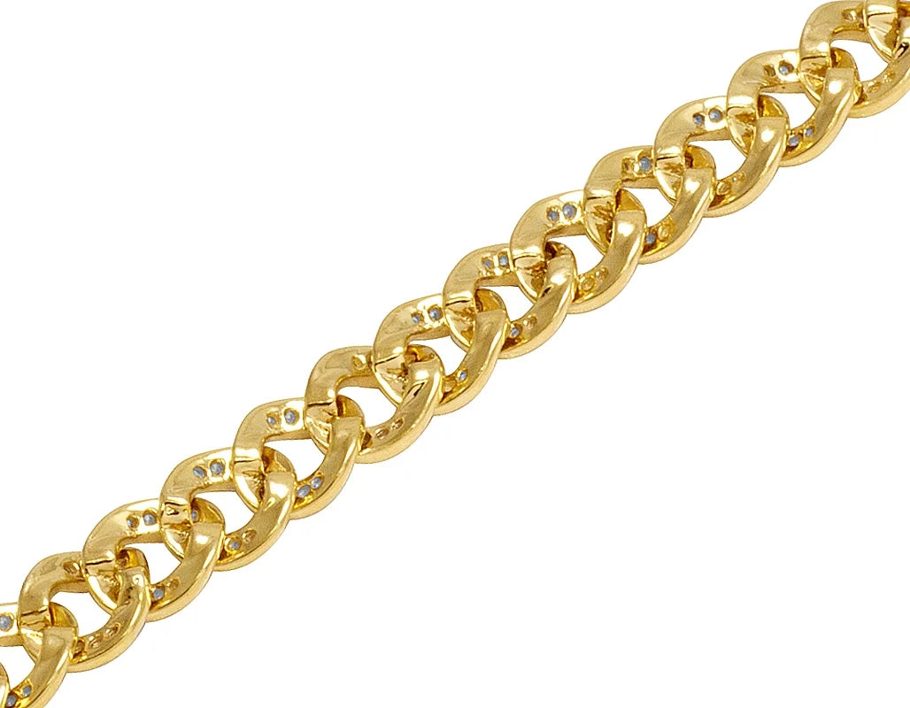 Mens 10K Yellow Gold Real Diamond Cuban Link Chain Bracelet 2.0 CT 8.5"