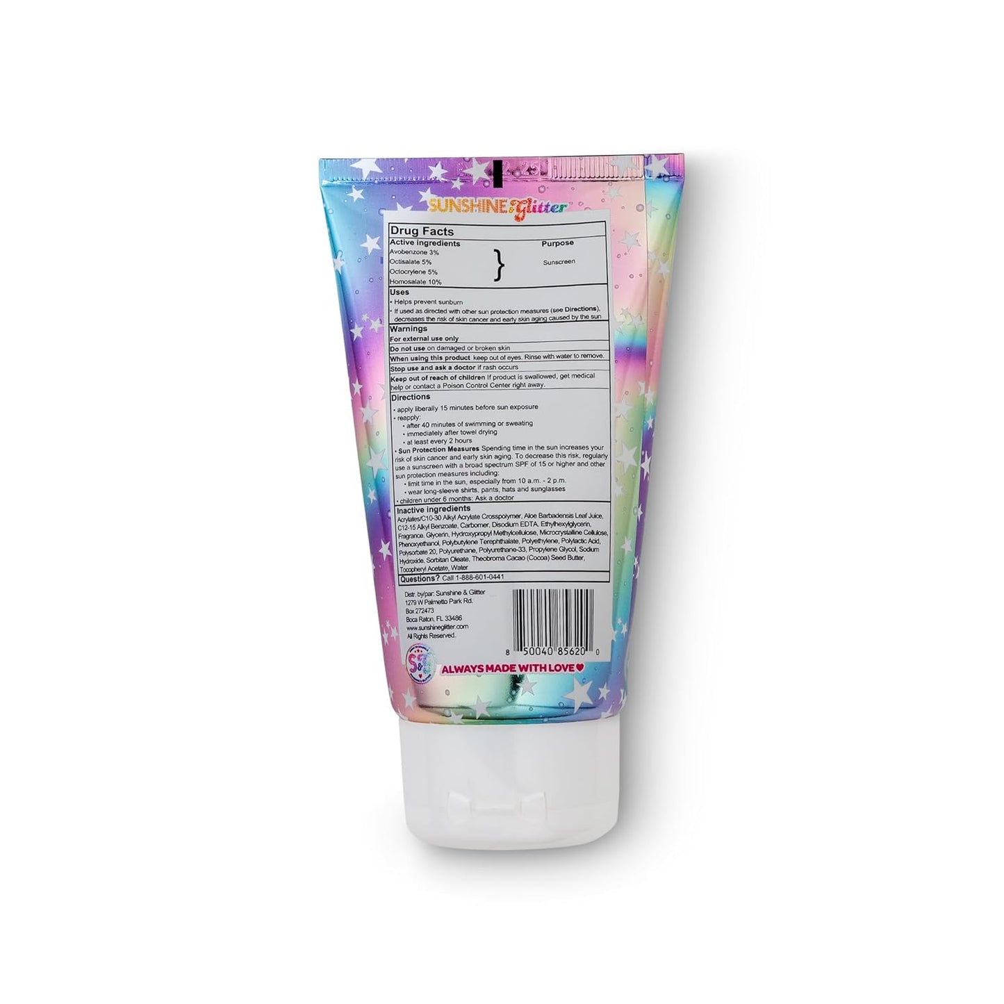 Seastar Sparkle - Cosmic Marshmallow Scented Glitter Sunscreen Lotion - SPF 50 - Biodegradable Sunscreen, Kids, Water Resistant, Glitter Lotion, Cruelty Free, Kids Lotion, Made in USA, 3.4Oz