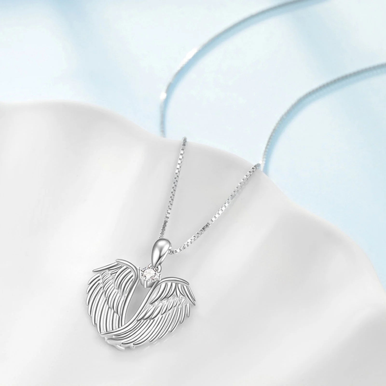 Stunning 925 Silver Angel Wings Necklace with Birthstone - Perfect Jewelry Gift for Women on Clearance! - Alrickas’ UNIQUE BOUTIQUE