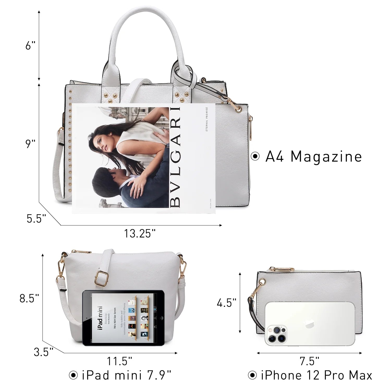 Stylish 3-Piece Women's Handbag Set - Tote, Shoulder Bag & Briefcase for Every Occasion - Alrickas’ UNIQUE BOUTIQUE