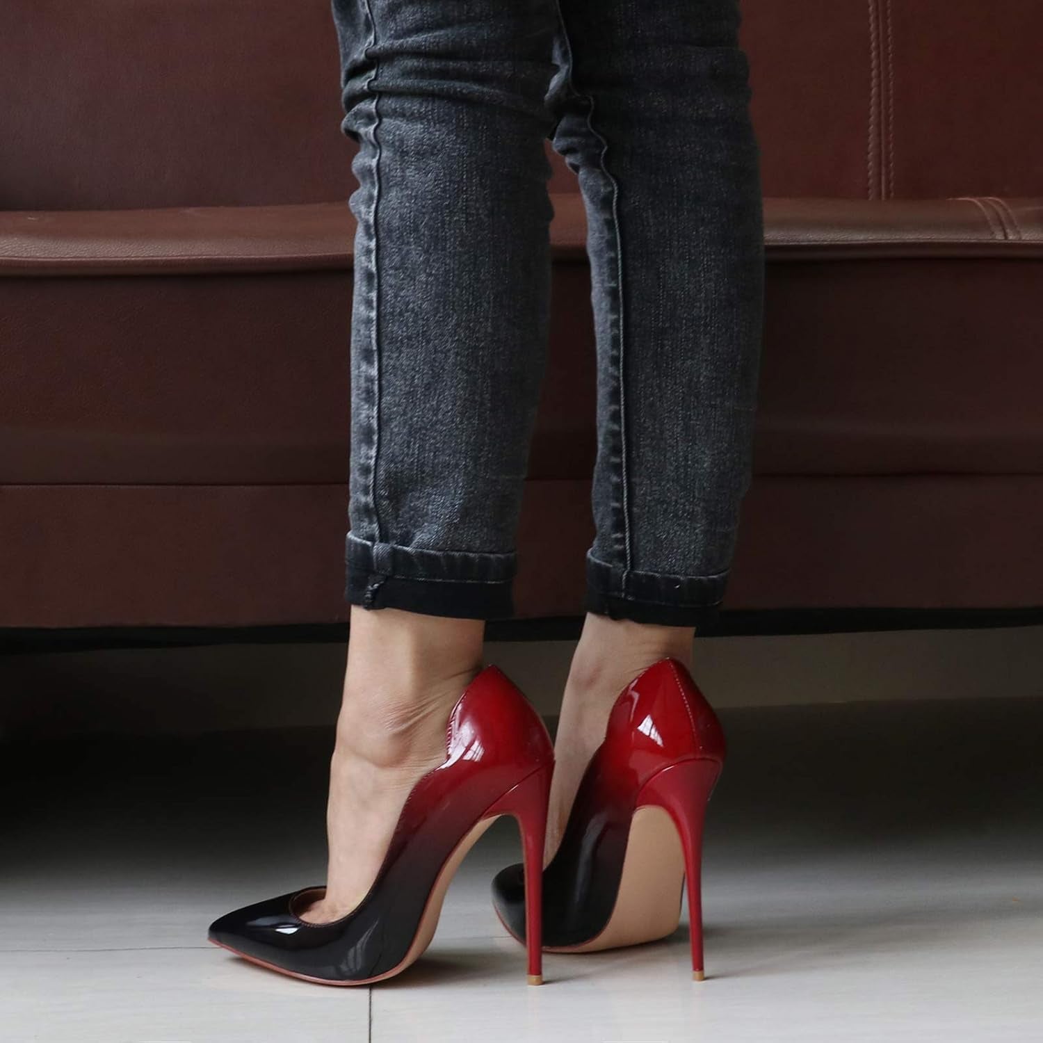 Elegant Women's Patent Leather High Heels - 4.72" Stiletto Pumps for Weddings & Evening Events - Alrickas’ UNIQUE BOUTIQUE