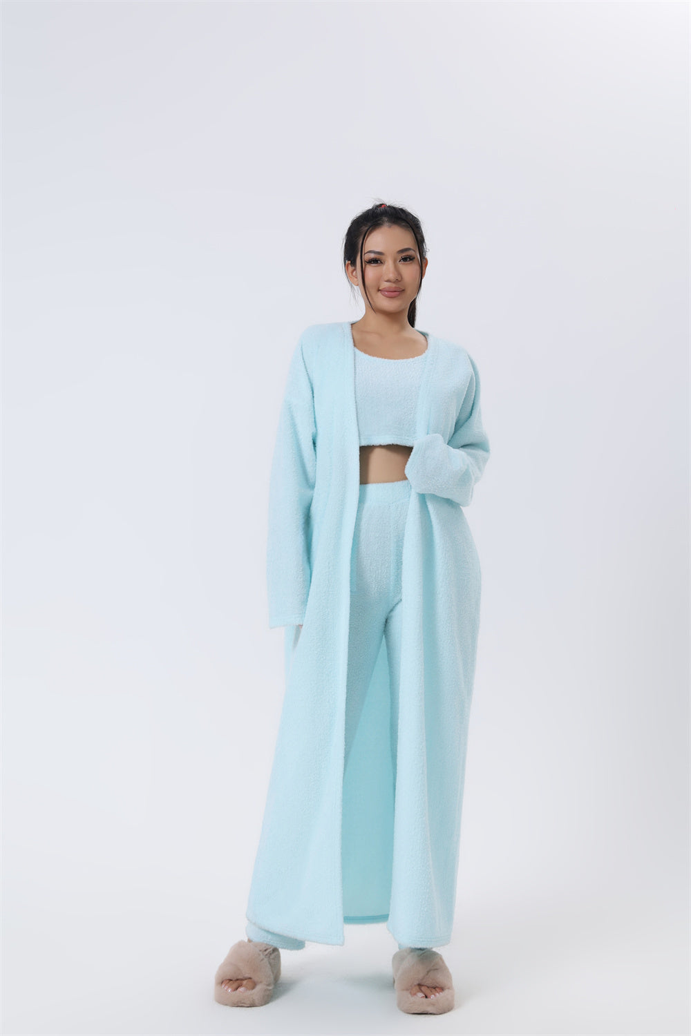 Cozy Pajama Set, 3 Piece Lounge Set, Cute Loungewear, Warm Suit Sets, Matching Set, Lounge Set, 3 Piece Pant Sets, Women Winter Dress - Alrickas’ UNIQUE BOUTIQUE