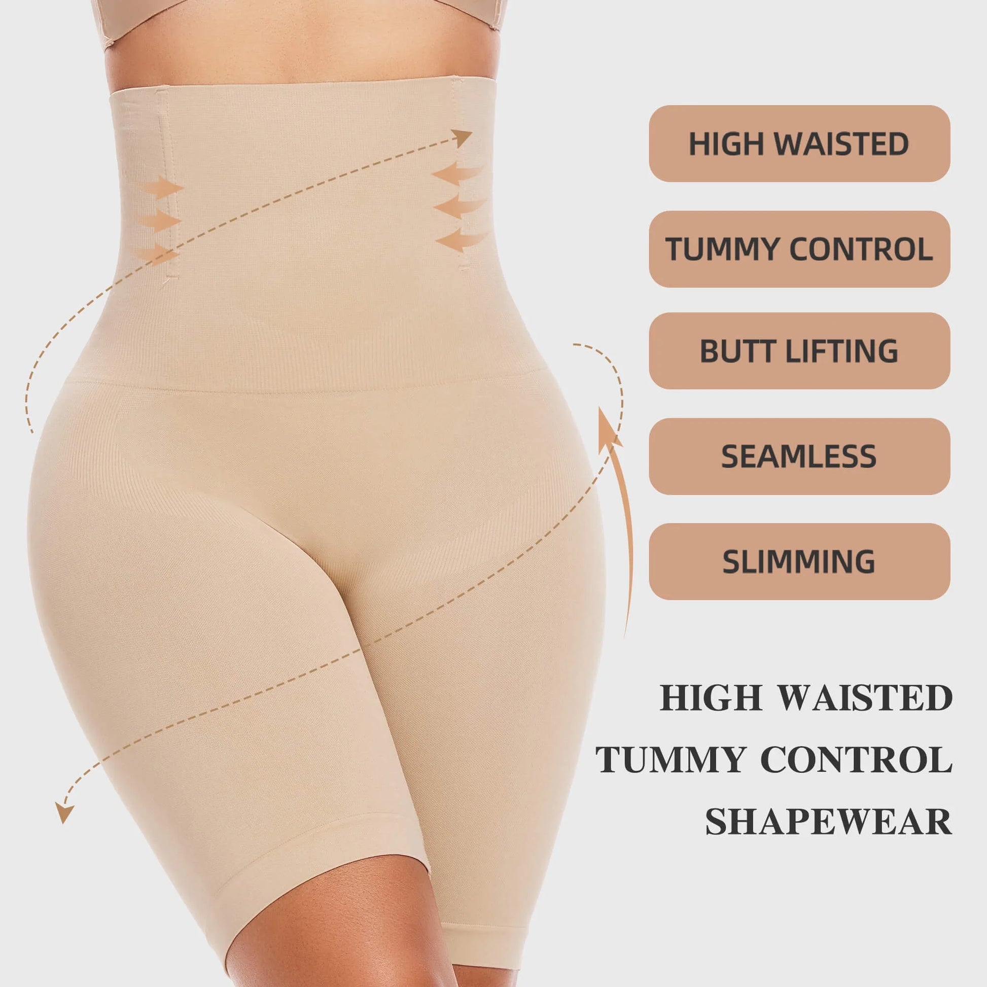 High-Waisted Tummy Control Shapewear - Slimming & Lifting Body Shaper Panties for Women - Alrickas’ UNIQUE BOUTIQUE