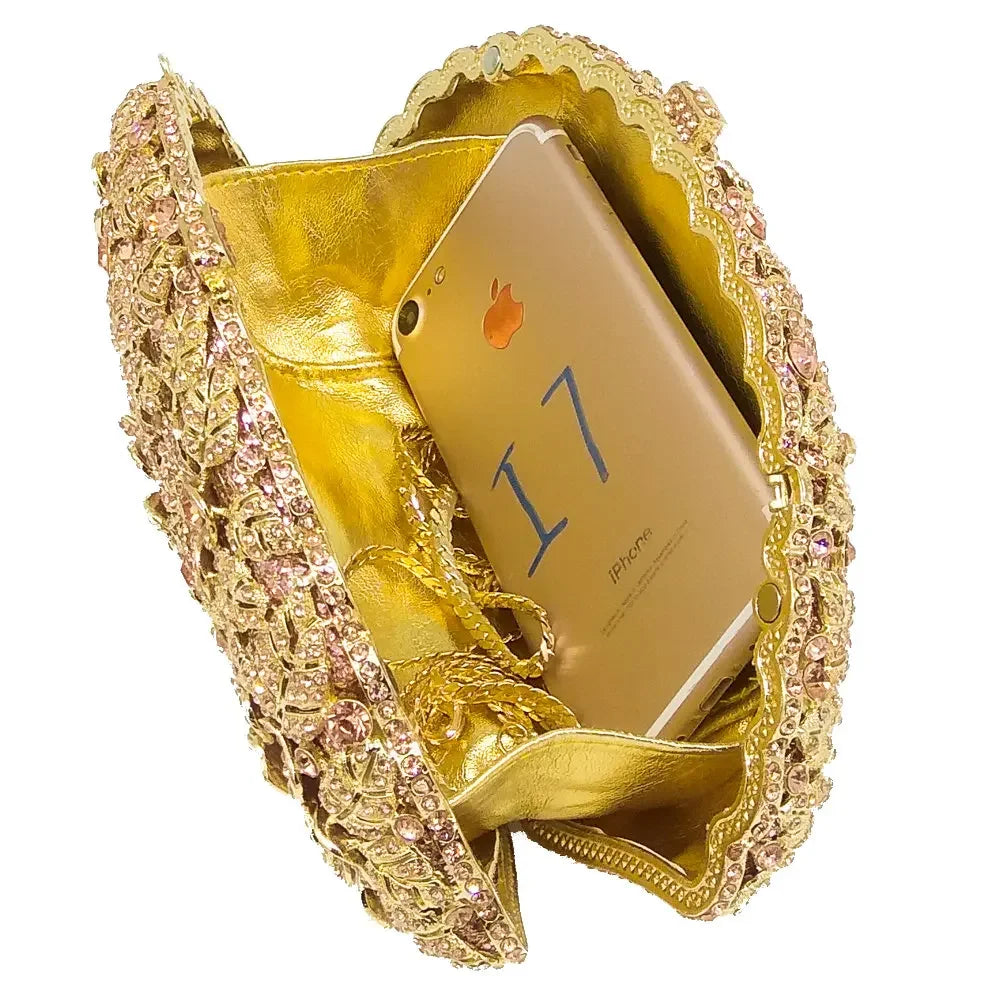 Dazzling Flower Crystal Clutch - Elegant Evening Purse for Weddings and Formal Events - Alrickas’ UNIQUE BOUTIQUE