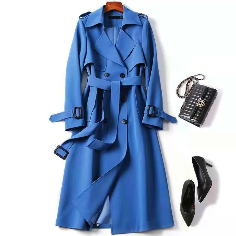 Women'S Trench Coats Winter Long Shirt Dress Women Brown Windbreak Coat Korean plus Large Size Casual Outerwear Thickening Fashion
