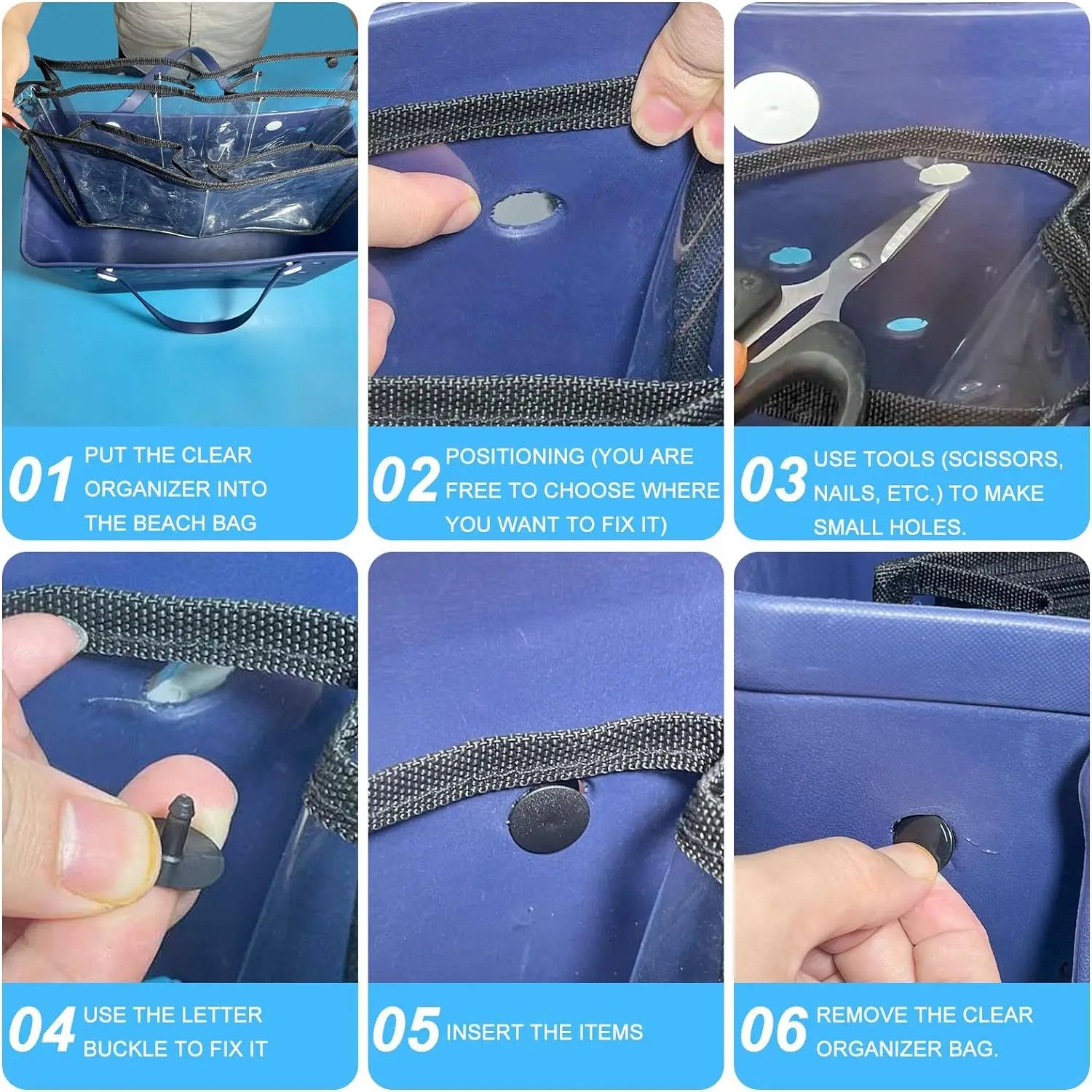 Extra Large Waterproof Clear Insert Bogg Bag - Perfect Summer Beach & Pool Handbag with Storage Organizer - Alrickas’ UNIQUE BOUTIQUE