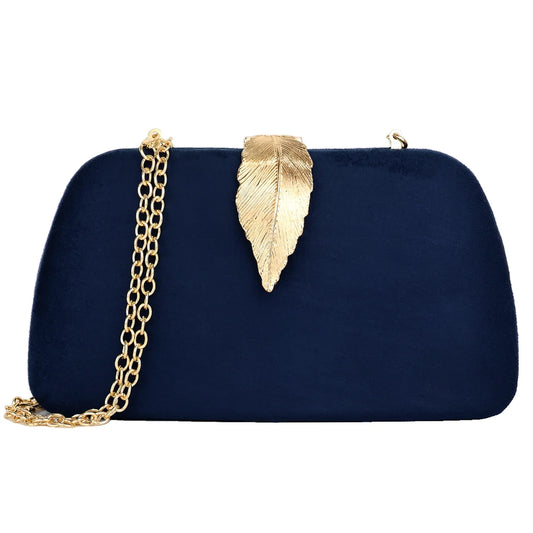 Chic Navy Blue Faux Suede Clutch Handbag for Women - Alrickas’ UNIQUE BOUTIQUE