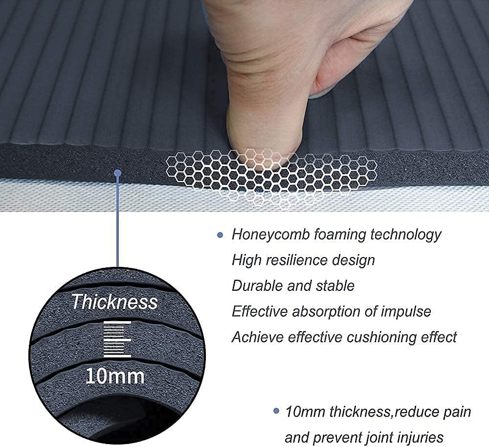 Extra Large 6x4 Ft Yoga Mat - 10mm Thick Ultra Comfortable Fitness Mat for Home Yoga, Pilates & Stretching - Navy Blue - Alrickas’ UNIQUE BOUTIQUE