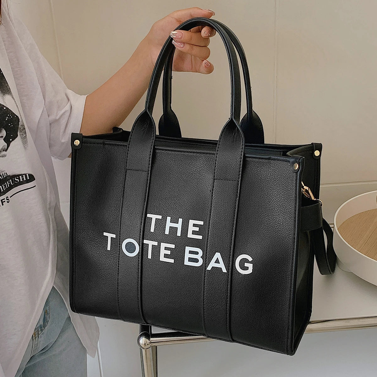 Chic Luxury Designer Tote Bag for Women - Versatile Soft PU Shoulder and Crossbody Handbag - Alrickas’ UNIQUE BOUTIQUE