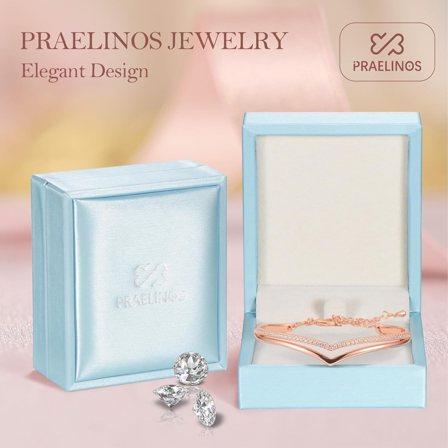 Elegant Minimalistic Bracelets for Women - White/Rose Gold Plated Charm with 5A Cubic Zirconia - Perfect Gift for Christmas, Birthdays, Valentine's Day, and Mother's Day - Alrickas’ UNIQUE BOUTIQUE