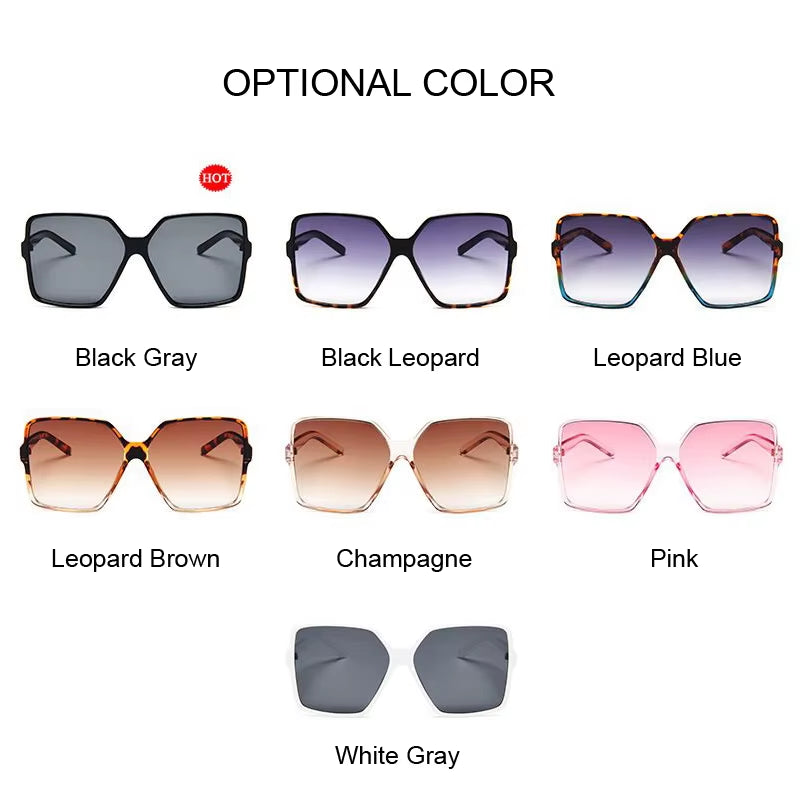 Luxury Square Sunglasses Woman Brand Designer Retro Frame Big Sun Glasses Female Vintage Gradient Male Oculos Feminino